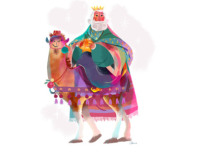 Wise Man bethlehem bible stories camel christian christmas colour illustration nativity three kings