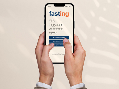 Fasting app login page