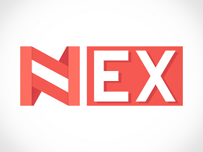 Nex color coral design logo materialdesign orange