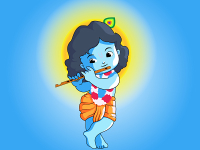 Sri Krishna cartoon illustration illustrator krishna