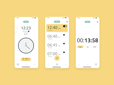 Alarm Clock App adobe alarm android app branding challenge clock design figma ios minimal simple timer typography ui uiux vector xd