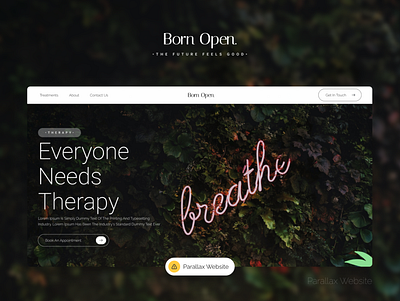 Born Open Therapy | Parallax Website animation branding design effect graphic design health home illustration landing logo medicine minimal motion graphics page parallax simple therapy ui ux vector