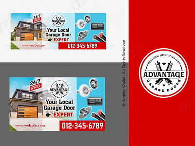 Advantage Garage Doors - Social Media Banners branding design graphic design graphicwallet illustration logo vector