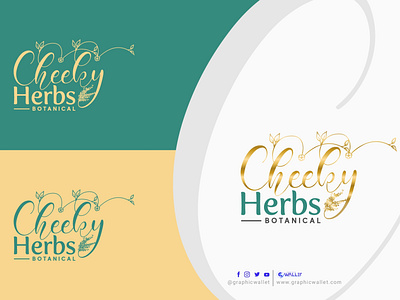 Cheeky Herbs Botanical branding design graphic design graphicwallet illustration logo typography ui ux vector