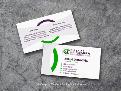 QC Cleaning Illawarra - Business Card 3d animation branding design graphic design graphicwallet illustration logo motion graphics typography ui ux vector