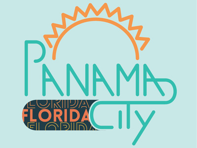 Panama City design typography vector