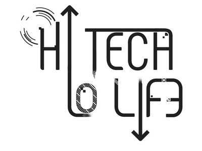 HiTECH Lo life design minimalistic typography vector