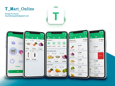 Online Supermarket app design illustration logo ui ux