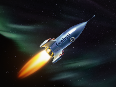 Space Rocket. Gagarin bolshe krasnogo.com flame illustration nebula rocket space