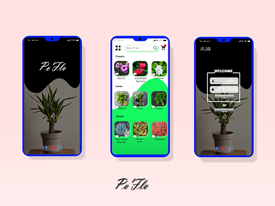 PoFlo-A Nursery Application adobexd android app design app flowers mobile app design nursery plant ui ux