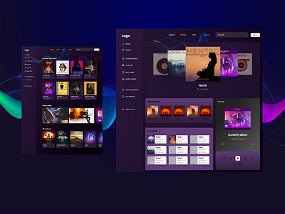 Dark music graphic design logo ui