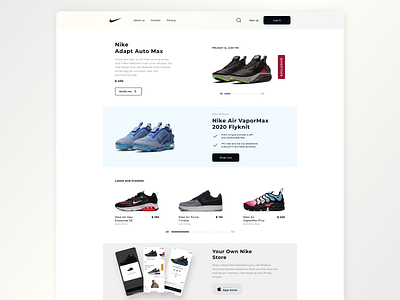 Nike store design nike shopping store ui ux web