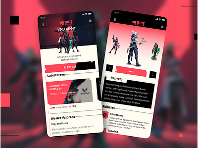 Riot Game " VALORANT " agents app design game games heroes mobile play riot ui ux valorant