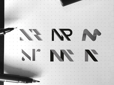 NR Logo Development branding development geometric lettering letters logo logo design concept logodesign logomark logotype sketch typogaphy vector