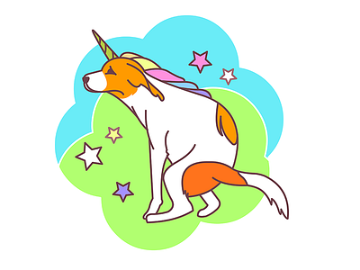 Magical design dog illustration magical sivanbaron unicorn