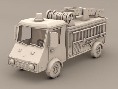 Fire truck WIP 3d 3d art concept art design firetruck illustration render sivan baron