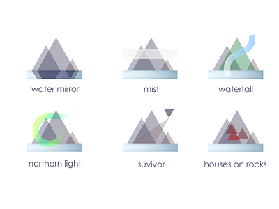 Icon set fjords