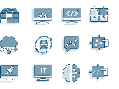 Data science icon set