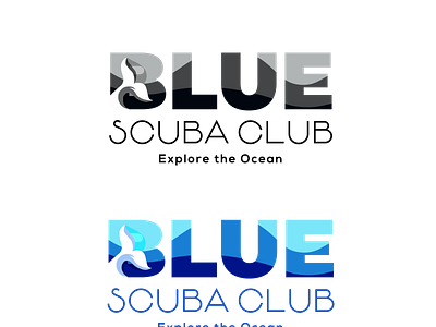 Blue Scuba Club - Logo Design Flare