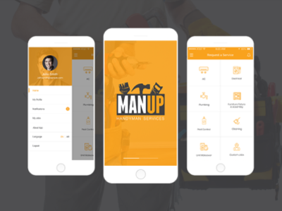 Man Up Handyman Services - Logo Design Flare animation branding design illustration logodesign mobile app design mobile app development website