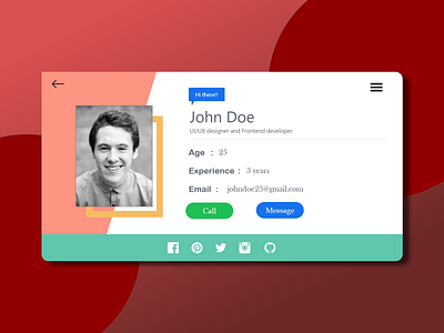 User Profile app dailyui design pinterest profile card profile page ui user webdesign website