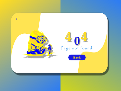 404 Error page adobexd blue daily 100 challenge dailyui dailyuichallenge design error 404 error message error page minions pinterest uidesign webdesign website yellow