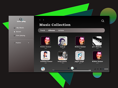 Music App UI adobexd application dailyui dailyuichallenge design desktop app laptops music music app music application music player pinterest player ui uidesign website