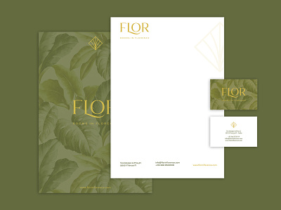 FLOR - Rooms in Florence | Logo Concept bed and breakfast botanical boutique brand identity branding design english colonial style florence garden hotel natural nature