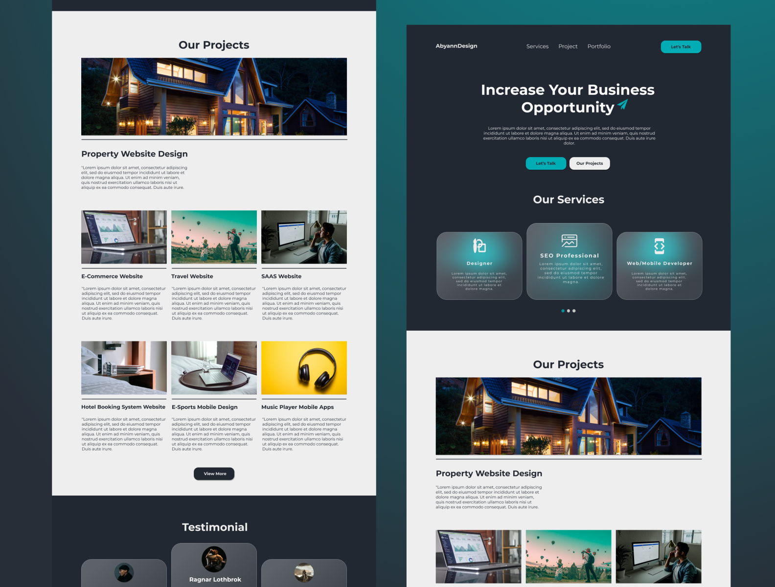 Digital Agency Simple Landing Page by Abyan Zahran on Dribbble