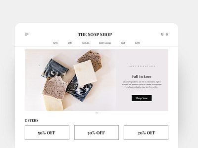 e-commerce website landing page UI