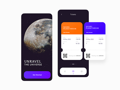 Planetarium ticket booking app ui