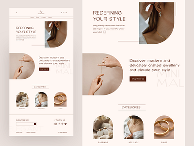 Jewelery web store UI aesthetic app design design figma jewelery minimal ui website