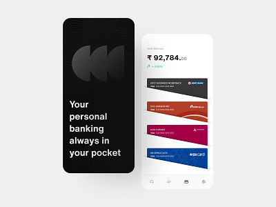 Credit card wallet mobile app UI