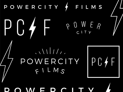 Powercity Films Concepts black brand branding concept design identity illustration logo mark minimal symbol typography