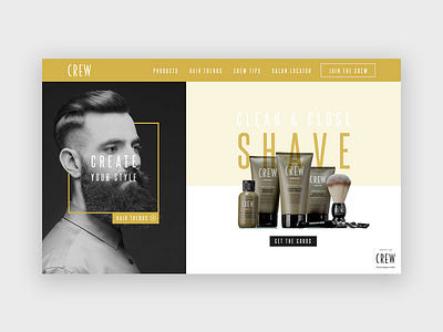 Daily UI Challenge #003 american crew beard dailyui flat grooming landing page minimalist product redesign trends ui ux