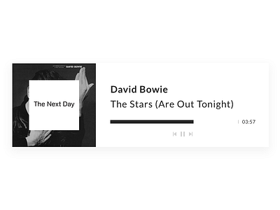 Daily UI Challenge #009 black and white dailyui david bowie flat minimal minimalist minimalistic music music player simple ui ux