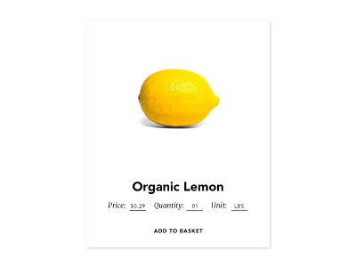 Daily UI Challenge #012 clean dailyui e commerce ios minimalist modal produce shop ui white