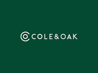 Cole & Oak brand brand logo dark green geometric identity lettering logo mark minimal photography logo typography
