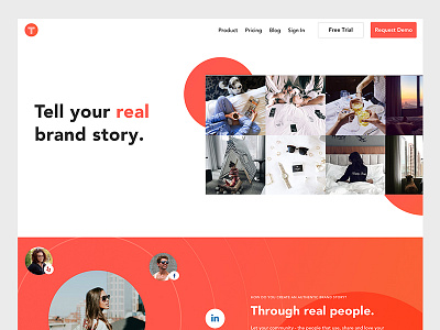 New TINT Homepage b2b homepage marketing product product page social post startup ugc user generated content web web design webpage