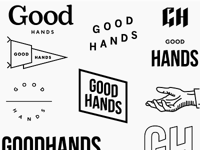 Branding a Branding Agency blackletter brand branding good hands hand icons identity pennant typography