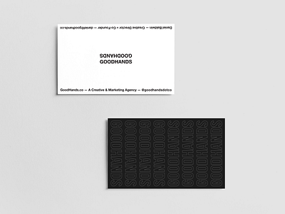 Good Hands Branding agency branding brutalism business card fashion minimalism off white print spot uv
