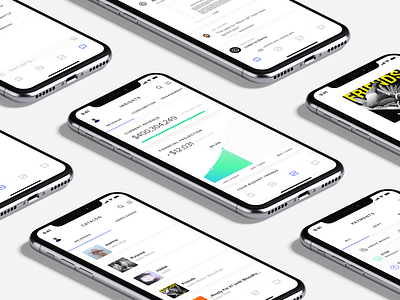 Mobile app for the business of music management catalog data finance icons iphone x light mobile mobile app music product design ui