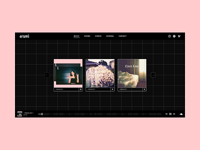 Artist Music Webpage artist blackletter dark grid media player minimal music music player portfolio soundcloud ui website