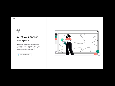 Sign In Screen black and white branding brutalist character desktop app illustration landing page minimal product design sign in ui web app