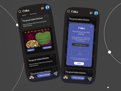 Coka - An app for students to connect with students animation branding design illustration illustrator logo typography ui ux vector