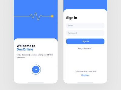 Sign In Screens for Doctor Appointment Mobile App app app design blackandwhite clean doctor doctors ios iphone log in login medical minimal mobile register sign in sign up ui welcome