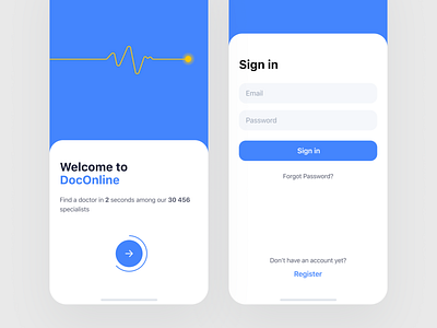 Sign In Screens for Doctor Appointment Mobile App