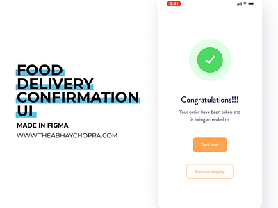 Food Delivery Confirmation UI app branding design ui user interface userinterface ux