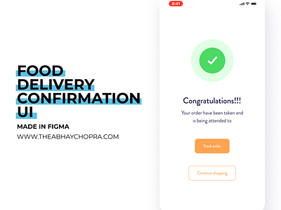 Food Delivery Confirmation UI