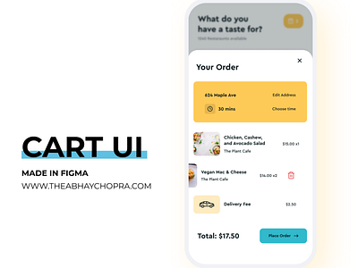 Cart UI app design ui user interface userinterface ux